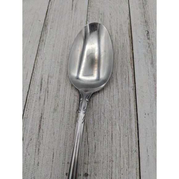 Ekco Eterna CARDIFF Scroll Stainless Steel Flatware Serving Spoon 8 1/4" - Picture 3 of 7